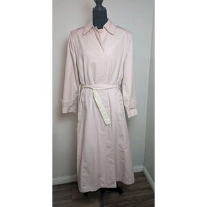 Vintage Misty Harbor Women's Pink Full Length Belted Trench Coat Rain Coat Size